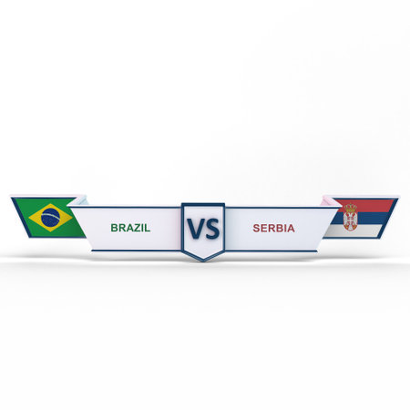 Brazil VS Serbia World Cup Matchの写真素材