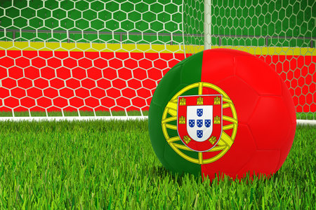 Portugal Flag In Stadiumの写真素材