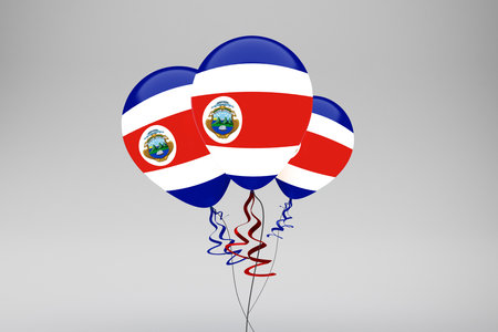 Costa Rica Flag Balloonsの写真素材