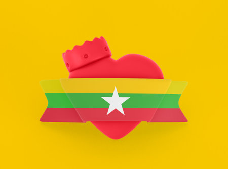 Myanmar Heart Bannerの写真素材