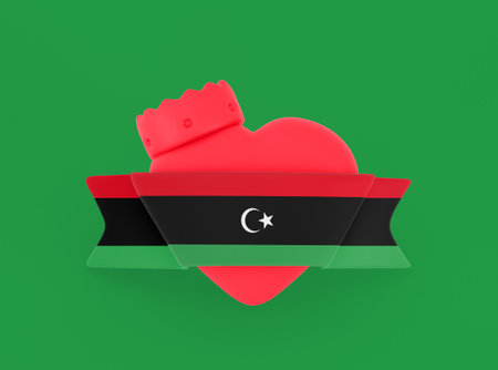 Libya Heart Bannerの写真素材