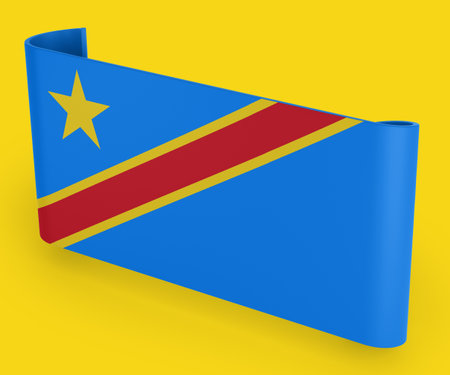 Congo Flag Ribbon Bannerの写真素材