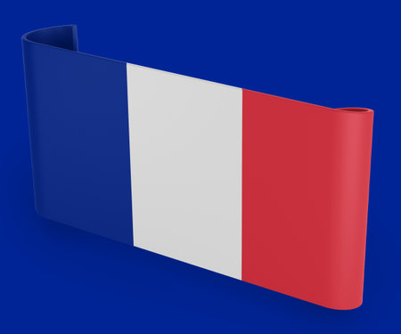 France Flag Ribbon Bannerの写真素材
