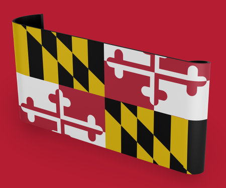 Maryland Flag Ribbon Bannerの写真素材