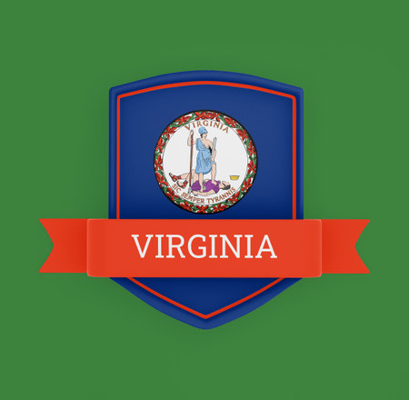Virginia Flag With Bannerの写真素材