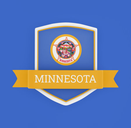 Minnesota Flag With Bannerの写真素材