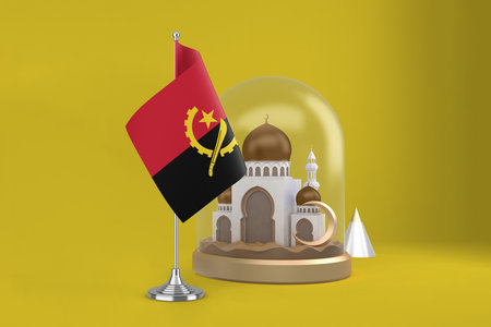 Ramadan Angola Flag and Mosqueの写真素材