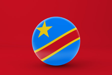 Congo Flag Badge Iconの写真素材