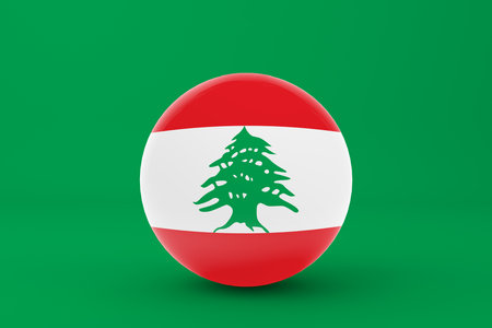 Lebanon Flag Badge Iconの写真素材