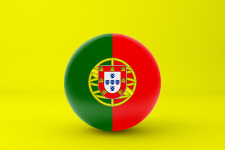 Portugal Flag Badge Iconの写真素材