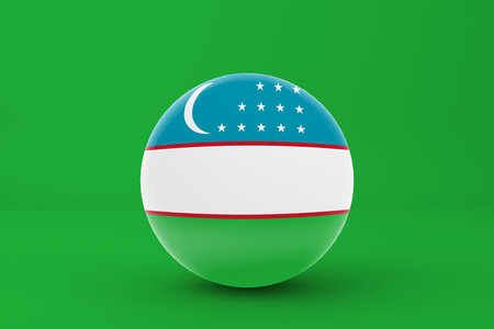Uzbekistan Badge Icon 3D Renderingの写真素材