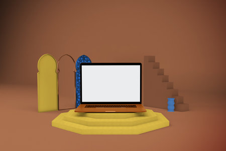 Arabic Laptop Front Sideの写真素材