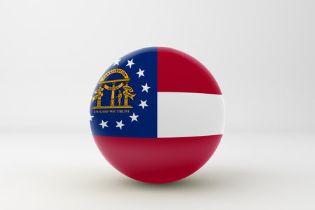 Georgia Flag In White Backgroundの写真素材