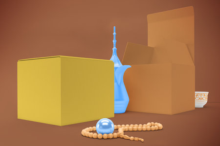 Eid Boxes Perspective Sideの写真素材