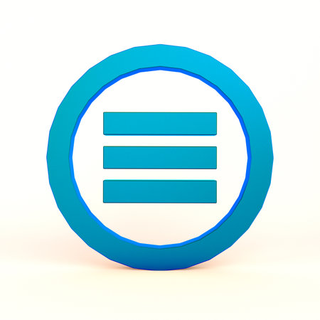 Menu Circle Button Front Side In White Backgroundの写真素材