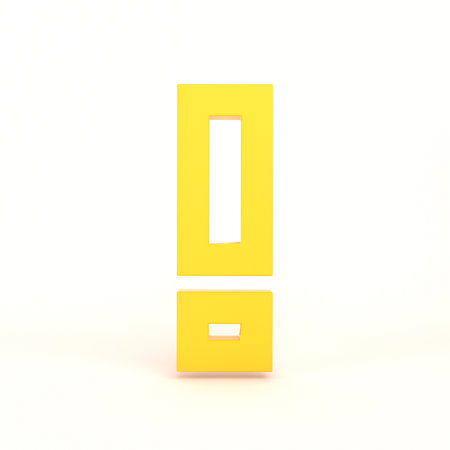 Alert Icon Front Side With White Backgroundの写真素材