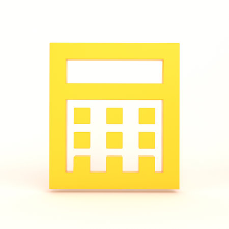 Calculator Front Side With White Backgroundの写真素材