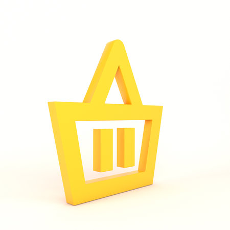 Shopping Basket Icon Left Side With White Backgroundの写真素材