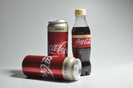 Terengganu, Malaysia-Dec 15th,2020- The beverages of coca cola vanilla for refreshment drinkのeditorial素材