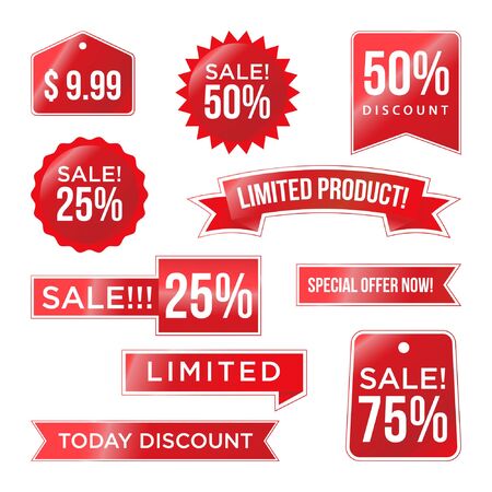 Red discount pack design promoのイラスト素材