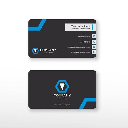 Elegant Black and Blue Business Cardのイラスト素材