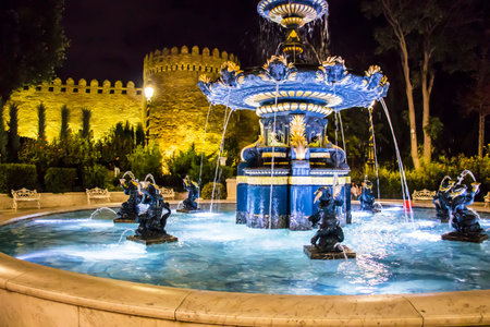 night fountainの写真素材