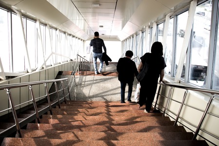The collapsed lane leads to the settlement of the old city of Bakuの写真素材