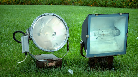 under lamp on the sky and cloudの写真素材