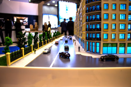 Multi-storey houses, photograph was taken in Baku at a construction exhibition