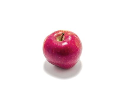 Red juicy apple isolated on white backgroundの写真素材