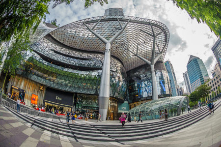 Fisheye view of Ion Orchard, Singaporeのeditorial素材