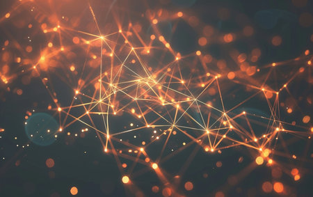 Abstract technology background. Network connection structure with dots and lines. 3d renderingの素材