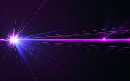 Abstract background with lens flare and bokeh effect. Vector illustration.の素材