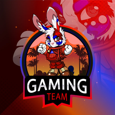 Rabbits mascot logoのイラスト素材