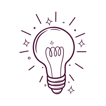 light bulb. Hand Drawn Vector Illustrationのイラスト素材