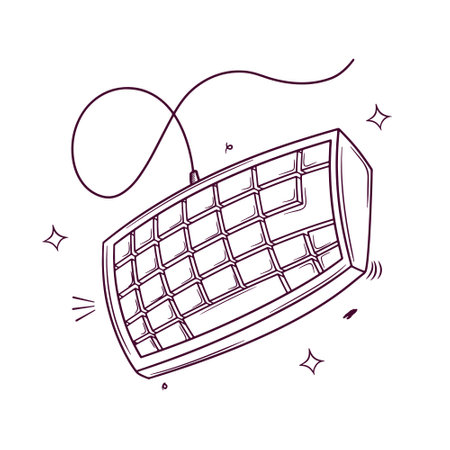 keyboard illustration. Hand drawn icon. Hand Drawn Vector Illustrationのイラスト素材
