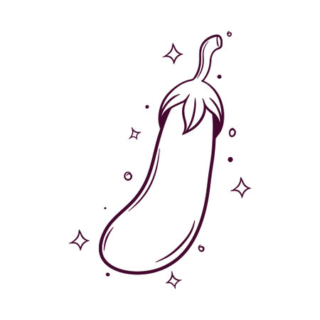 Eggplant. Hand Drawn Vector Illustrationのイラスト素材