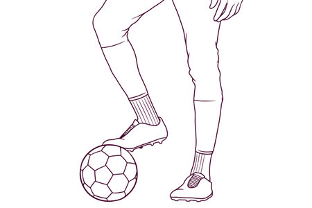 football player hand drawn style vector illustrationのイラスト素材