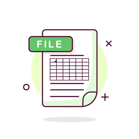 Excel Document Icon. Cute Vector Illustrationのイラスト素材