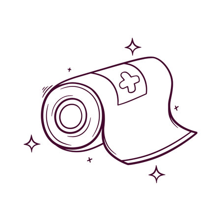 medial bandage. hand drawn icon. hand drawn vector illustrationのイラスト素材