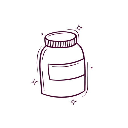 Hand Drawn Bottle Jar. Doodle Vector Sketch Illustrationのイラスト素材