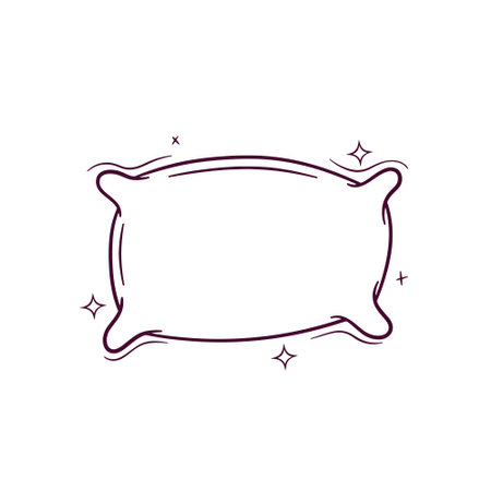 Hand Drawn Pillow. Doodle Vector Sketch Illustrationのイラスト素材