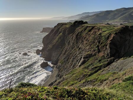 Cliffside by the Oceanの写真素材