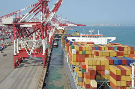 China Qingdao Port Container loading dock