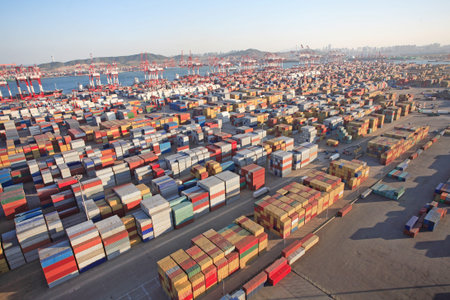China Qingdao Port Container loading dock