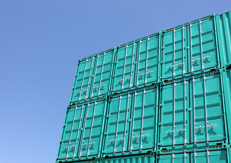 freight shipping containers at the docksの写真素材