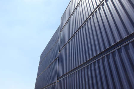 freight shipping containers at the docksの写真素材