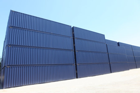 freight shipping containers at the docks