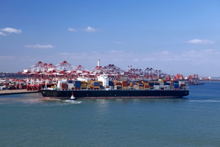 China Qingdao Port Container Terminal,The worldの写真素材