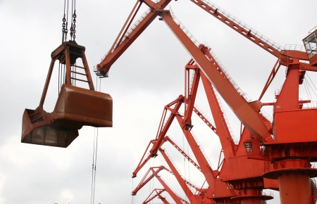 Qingdao Port, China iron ore trade wharf, the worldの写真素材